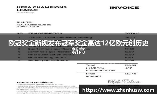 欧冠奖金新规发布冠军奖金高达12亿欧元创历史新高